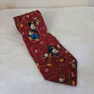 Vintage The Disney Store Western Cowboy Mickey Mouse 100% Silk Neck Tie